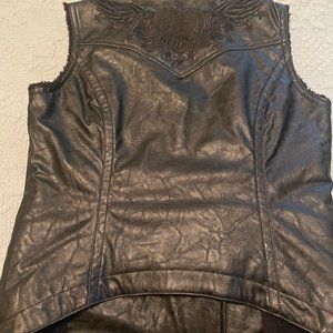 "Sinful" Faux Leather Lined Vest by Affliction